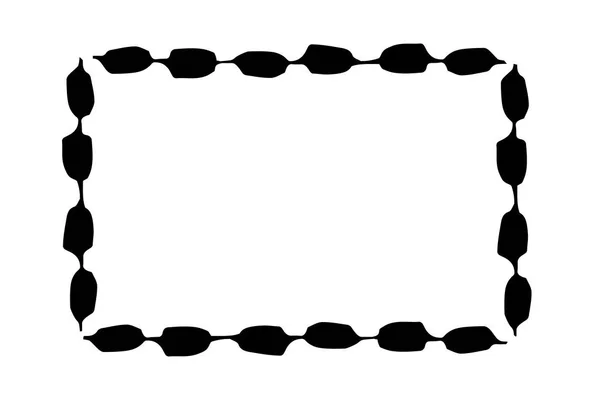 Рамка банерна рука, пофарбована чорним пензлем — стоковий вектор