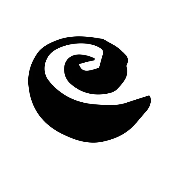 Rundes Wirbelsymbol, handbemalt mit Tuschpinsel — Stockvektor