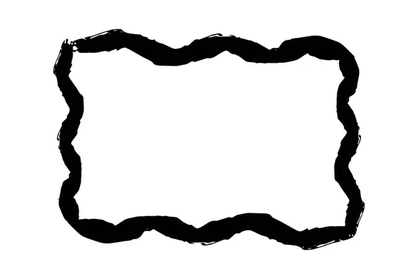 Frame banner hand geschilderd met zwarte inkt borstel — Stockvector