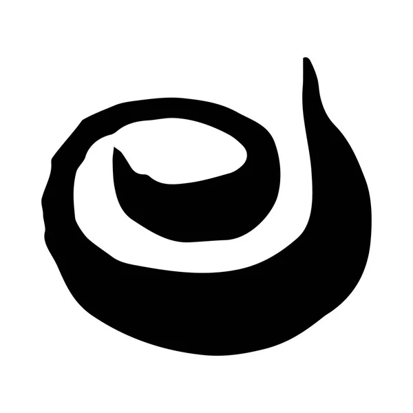 Rundes Wirbelsymbol, handbemalt mit Tuschpinsel — Stockvektor