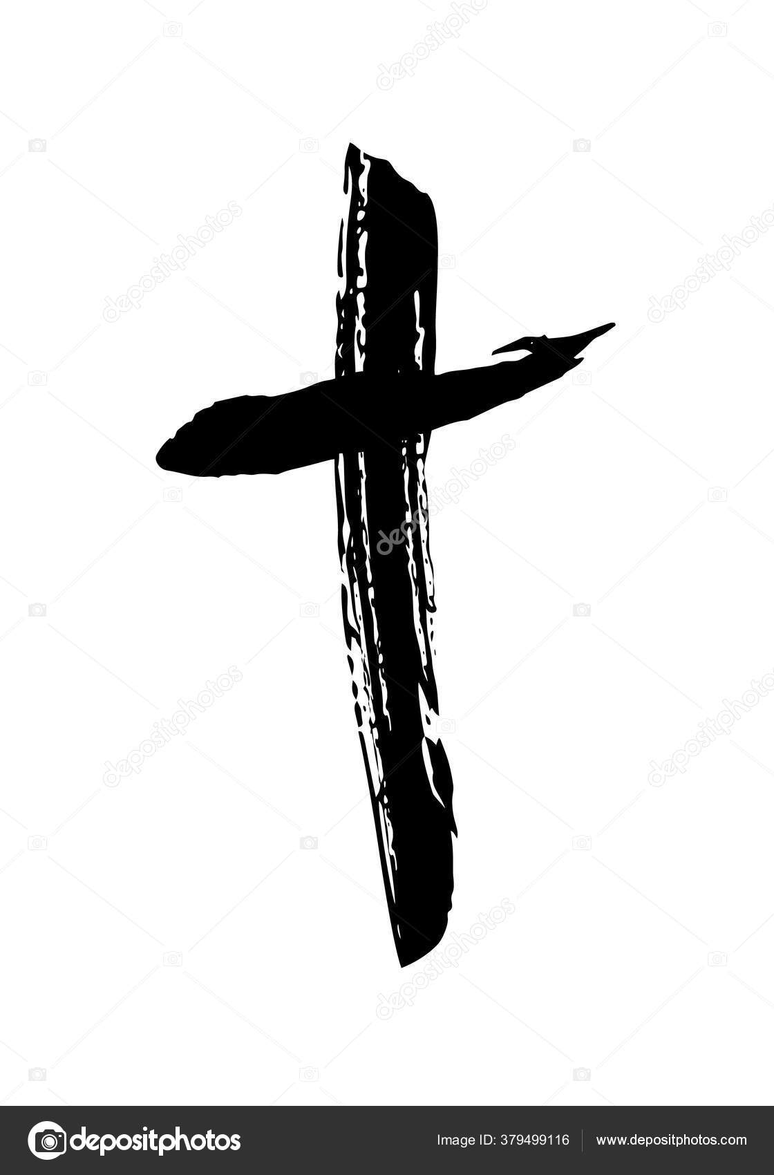 黒インクで描かれた手描きのキリスト教の十字記号の手 ストックベクター C Str33tcat 黒インクで描かれた手描きのキリスト教の十字記号の手 ストックベクター C Str33tcat