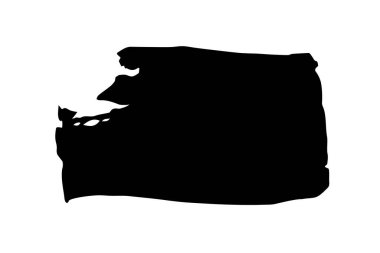 Siyah mürekkeple boyanmış fırça darbesi.