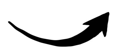 Fırçayla boyanmış mürekkep oku sembolü.