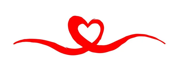 Srdce Valentines den swash ručně malované štětcem a inkoustem — Stockový vektor