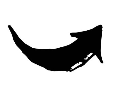 Fırçayla boyanmış mürekkep oku sembolü.