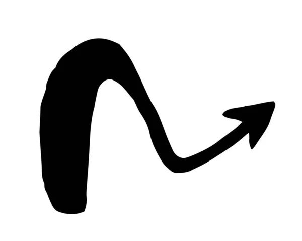 Symbole de flèche d'encre peint à la main avec un pinceau — Image vectorielle