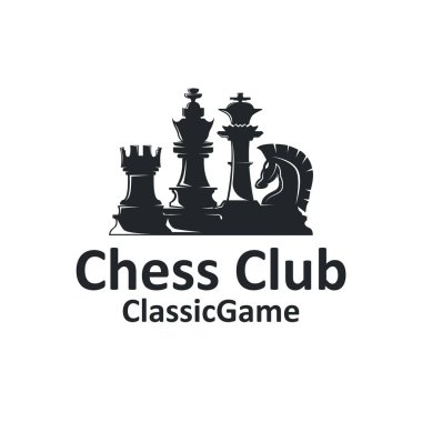 Satranç logosu antika oyun tasarımı minyatür satranç piyonu tasarımı, siluet konsept simge çizim vektörü ve simge ikonu