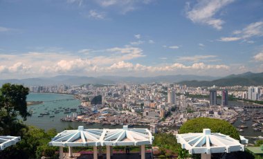 Çin hainan Adası, şehir sanya havadan görünümü