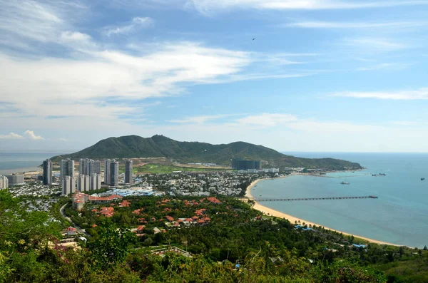 Chine Île Hainan Ville Sanya Vue Aérienne Sur Île Artificielle — Photo