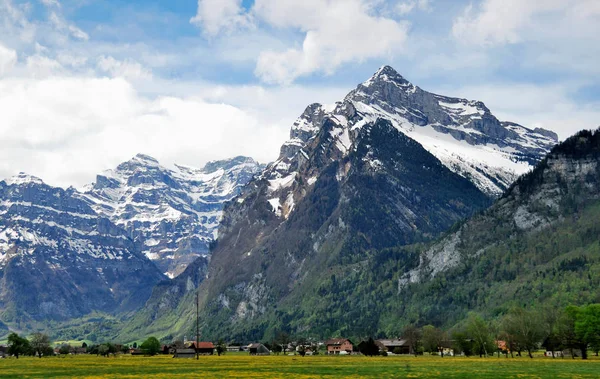 Aerial View Swiss Country Village April 2012 — Stock Photo, Image