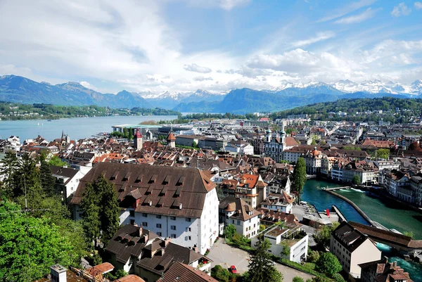 Luzern Panoráma Svájc Április 2012 — Stock Fotó