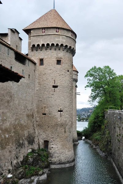 Castillo Chillon Montreux Lago Ginebra Suiza — Foto de Stock