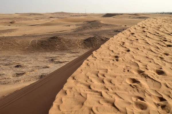 Duny Poušti Dubaj Spojené Arabské Emiráty — Stock fotografie