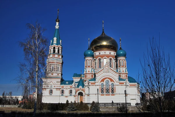 Ουσπένσκι Καθεδρικός Ναός Ομσκ Ρωσία — Φωτογραφία Αρχείου