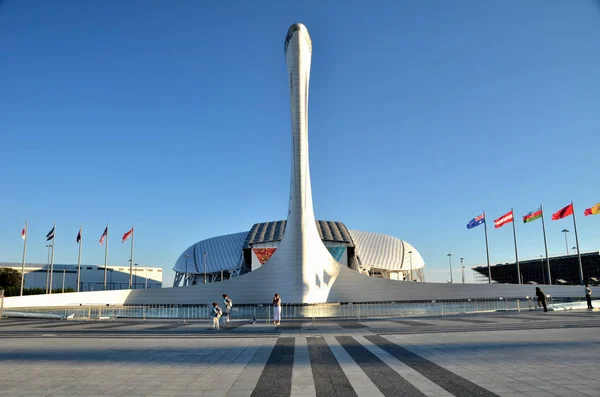 OLIMPIC PARK, SOCHI, RUSSIA SEPTEMBER, 2014: Sochi adventure park, The cup Olympic flame 