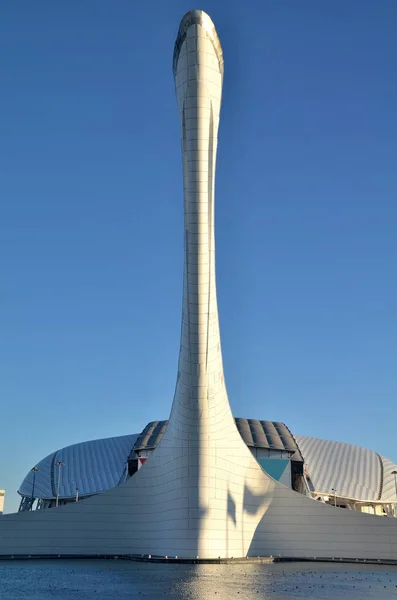 stock image OLIMPIC PARK, SOCHI, RUSSIA SEPTEMBER, 2014: Sochi adventure park, The cup Olympic flame 