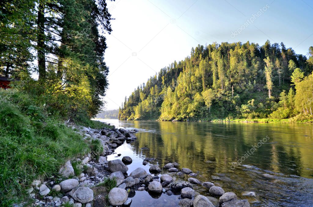 View of the Biya river. Russia, Altai Republic