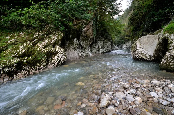 Vista Del Río Garganta Del Diablo Hosta Sochi Rusia —  Fotos de Stock