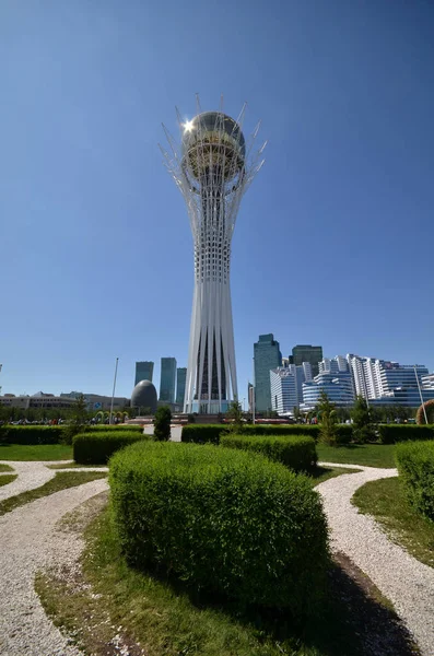 Boulevard Verde Agua Astana Kazakhstan Julio 2015 Vista Del Monumento — Foto de Stock