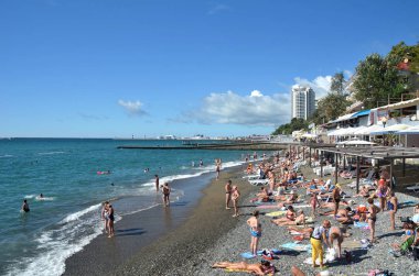 Soçi, Rusya Eylül, 2013: View Beach Sochi, Rusya Federasyonu