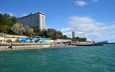Soçi, Rusya Eylül, 2013: View Beach Sochi, Rusya Federasyonu