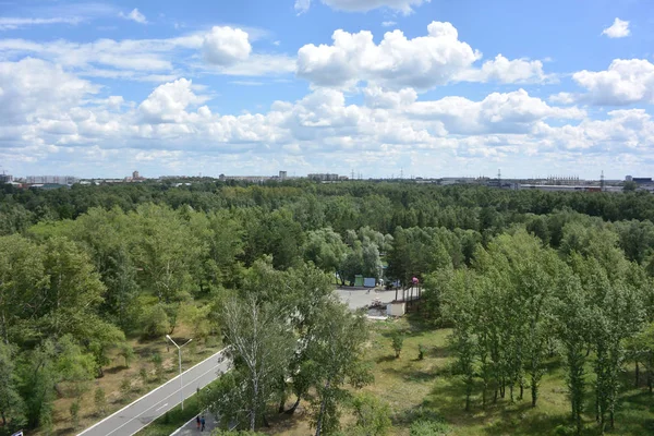 Kilátás Óriáskerék Park Város Omszk — Stock Fotó