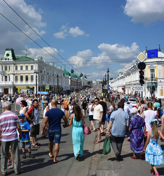 Omsk Rusko Srpna 2016 Lenina Street Městě Omsk Den Oslav — Stock fotografie