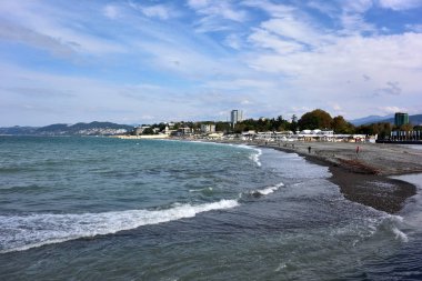 Soçi, Rusya 29 Eylül 2015: View Beach Sochi, Rusya Federasyonu
