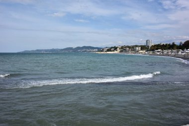 Soçi, Rusya 29 Eylül 2015: View Beach Sochi, Rusya Federasyonu