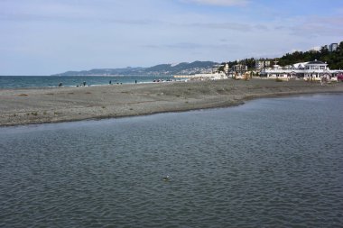 Soçi, Rusya 29 Eylül 2015: View Beach Sochi, Rusya Federasyonu