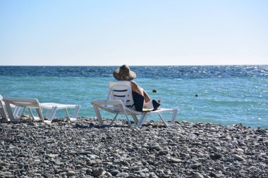 Soçi, Rusya 1 Ekim 2016: View Beach Sochi, Rusya Federasyonu