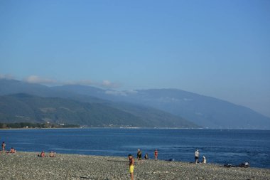Soçi, Rusya 4 Ekim 2016: View Beach Sochi, Rusya Federasyonu