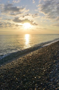 Imereti Bay denizde üzerinde gün batımı. Sochi, Rusya Federasyonu