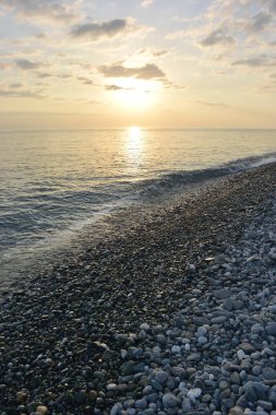 Imereti Bay denizde üzerinde gün batımı. Sochi, Rusya Federasyonu