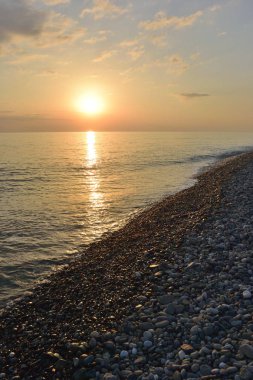 Imereti Bay denizde üzerinde gün batımı. Sochi, Rusya Federasyonu