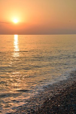 Imereti Bay denizde üzerinde gün batımı. Sochi, Rusya Federasyonu