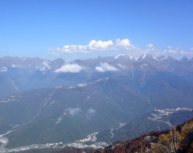 Görünüm sırtın Psekhako, Sochi, Rusya Federasyonu
