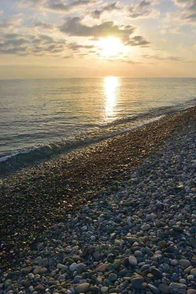 Puesta Sol Sobre Mar Bahía Imereti Sochi Rusia — Foto de Stock