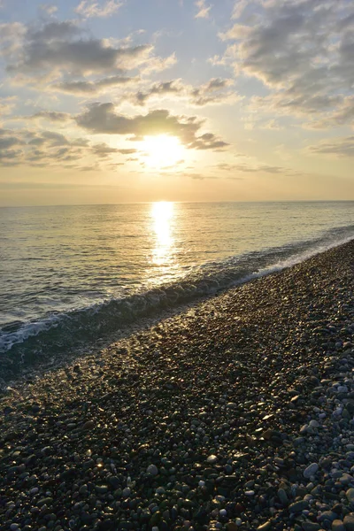 Puesta Sol Sobre Mar Bahía Imereti Sochi Rusia — Foto de Stock