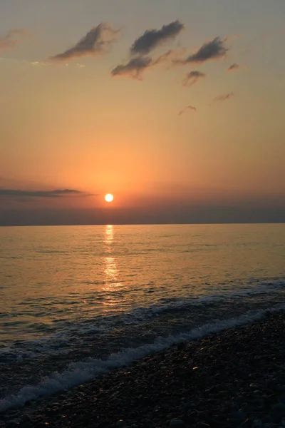 Sonnenuntergang Über Dem Meer Der Bucht Von Imereti Sotschi Russland — Stockfoto