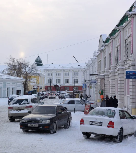 Karl Liebknecht Strada Della Città Omsk Regione Siberiana Russia — Foto Stock