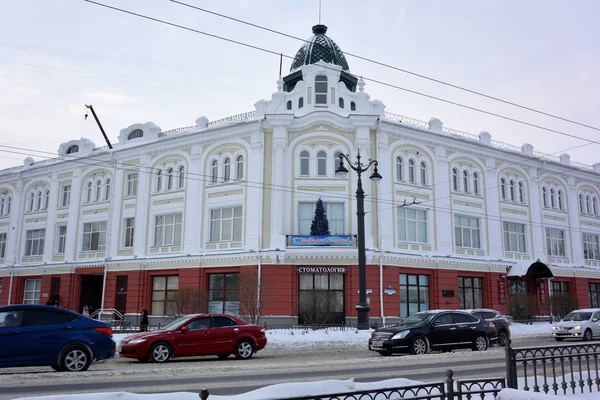 Omsk Russie Décembre 2016 Rue Lénine Ville Omsk Région Sibérie — Photo