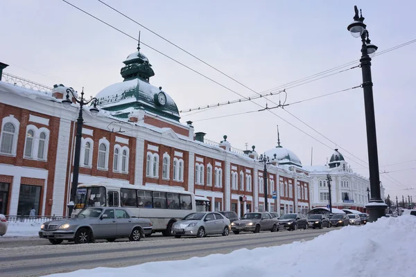 Omsk Oroszország 2016 December Lenin Utca Omsk City Szibériai Region — Stock Fotó