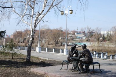 Omsk, Rusya Federasyonu - Nisan 05: Açık hava heykel 