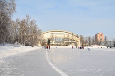 Omsk, Rusya - Ocak 2016: Stadyum 