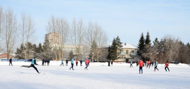 Omsk, Rusya - Ocak 2016: Stadyum 
