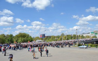 Omsk, Rusya Federasyonu - 9 Mayıs: İnsanlar ralli bu 