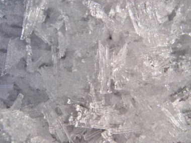 Buz kristalleri erken ilkbaharda, Omsk bölge, Sibirya                                