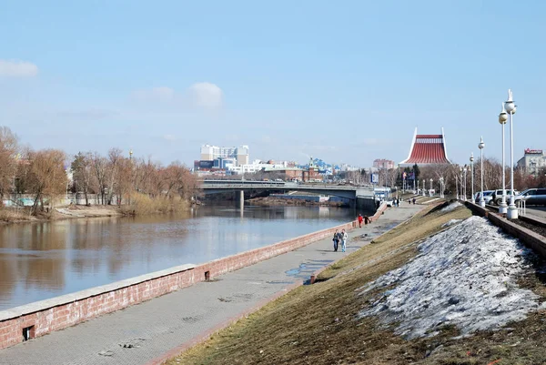 Rivière Début Printemps Ville Omsk Sibérie Russie — Photo