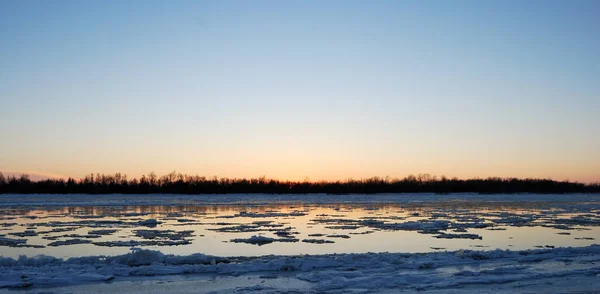 Einfrieren Auf Dem Fluss Irtysch Gebiet Omsk — Stockfoto